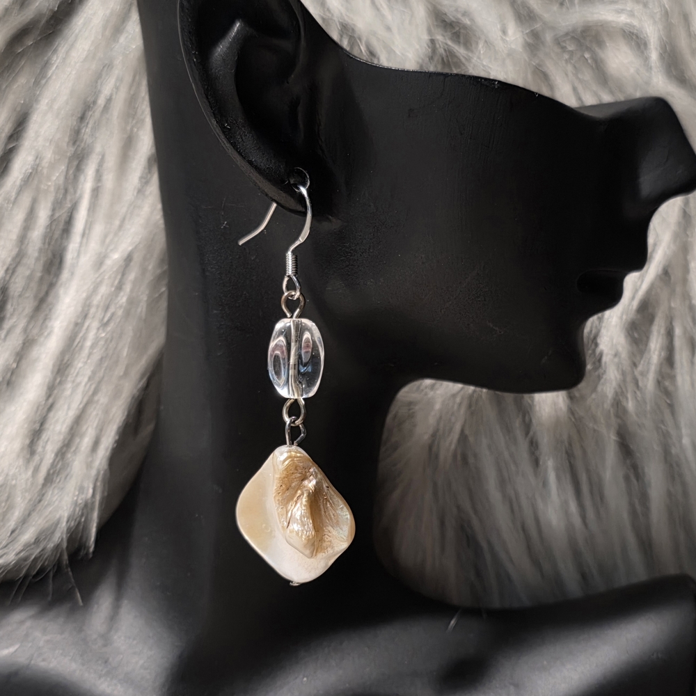 Unique Mop & Glass Earrings